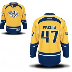 Nashville Predators Joe Piskula Official Gold Reebok Authentic Adult Home NHL Hockey Jersey