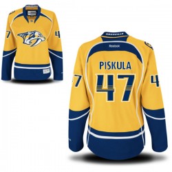Nashville Predators Joe Piskula Official Gold Reebok Authentic Women's Alternate NHL Hockey Jersey