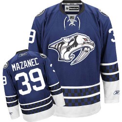 Nashville Predators Marek Mazanec Official Blue Reebok Authentic Adult Third NHL Hockey Jersey