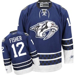 Nashville Predators Mike Fisher Official Blue Reebok Authentic Adult Third NHL Hockey Jersey