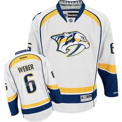 Nashville Predators Shea Weber Official White Reebok Authentic Adult Away NHL Hockey Jersey