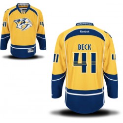 Nashville Predators Taylor Beck Official Gold Reebok Authentic Adult Home NHL Hockey Jersey