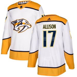 Nashville Predators Wade Allison Official White Adidas Authentic Adult Away NHL Hockey Jersey