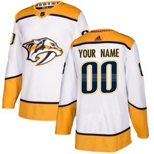 Nashville Predators Custom Official White Adidas Authentic Adult Custom Away NHL Hockey Jersey