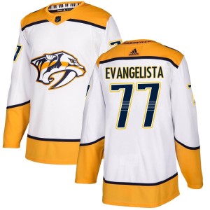 Nashville Predators Luke Evangelista Official White Adidas Authentic Adult Away NHL Hockey Jersey