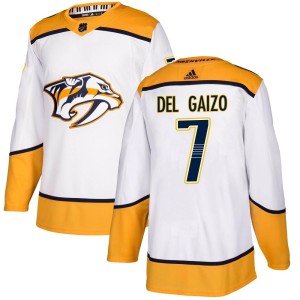 Nashville Predators Marc Del Gaizo Official White Adidas Authentic Adult Away NHL Hockey Jersey