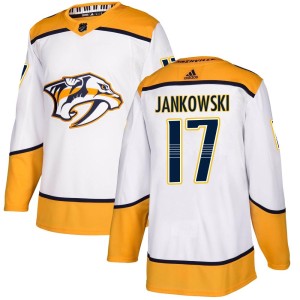 Nashville Predators Mark Jankowski Official White Adidas Authentic Adult Away NHL Hockey Jersey