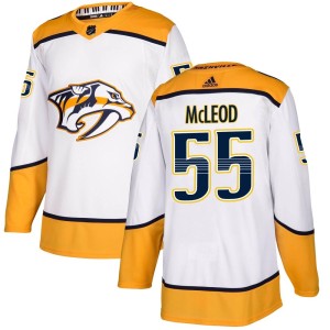 Nashville Predators Cody Mcleod Official White Adidas Authentic Adult Cody McLeod Away NHL Hockey Jersey