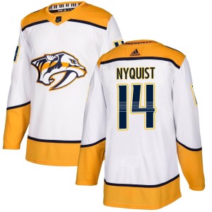 Nashville Predators Gustav Nyquist Official White Adidas Authentic Adult Away NHL Hockey Jersey