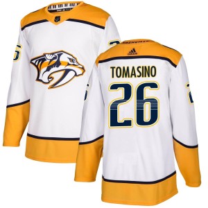 Nashville Predators Philip Tomasino Official White Adidas Authentic Adult Away NHL Hockey Jersey