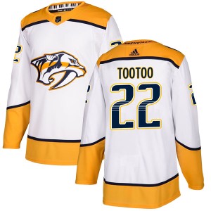 Nashville Predators Jordin Tootoo Official White Adidas Authentic Adult Away NHL Hockey Jersey