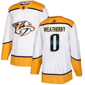 Nashville Predators Jasper Weatherby Official White Adidas Authentic Adult Away NHL Hockey Jersey