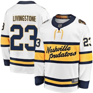 Nashville Predators Jake Livingstone Official White Fanatics Branded Breakaway Adult 2020 Winter Classic Player NHL Hockey Jersey