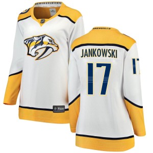 Nashville Predators Mark Jankowski Official White Fanatics Branded Breakaway Women's Away NHL Hockey Jersey