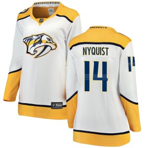 Nashville Predators Gustav Nyquist Official White Fanatics Branded Breakaway Women's Away NHL Hockey Jersey