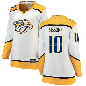 Nashville Predators Colton Sissons Official White Fanatics Branded Breakaway Women's Away NHL Hockey Jersey