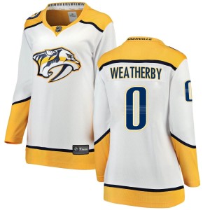 Nashville Predators Jasper Weatherby Official White Fanatics Branded Breakaway Women's Away NHL Hockey Jersey