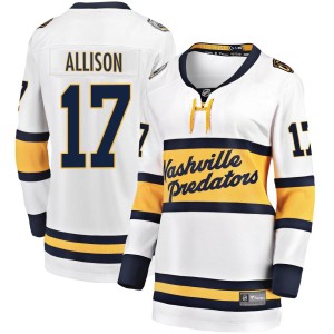 Nashville Predators Wade Allison Official White Fanatics Branded Breakaway Women's 2020 Winter Classic Player NHL Hockey Jersey