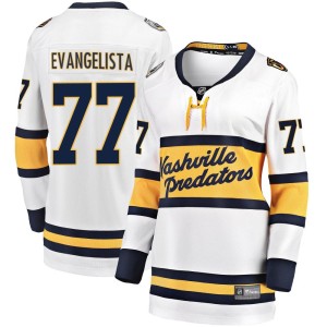 Nashville Predators Luke Evangelista Official White Fanatics Branded Breakaway Women's 2020 Winter Classic Player NHL Hockey Jersey
