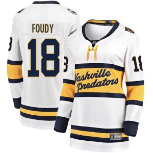 Nashville Predators Liam Foudy Official White Fanatics Branded Breakaway Women's 2020 Winter Classic Player NHL Hockey Jersey