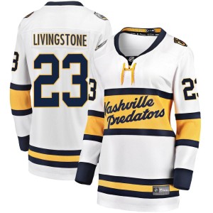 Nashville Predators Jake Livingstone Official White Fanatics Branded Breakaway Women's 2020 Winter Classic Player NHL Hockey Jersey