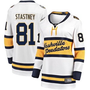 Nashville Predators Spencer Stastney Official White Fanatics Branded Breakaway Women's 2020 Winter Classic Player NHL Hockey Jersey