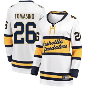 Nashville Predators Philip Tomasino Official White Fanatics Branded Breakaway Women's 2020 Winter Classic Player NHL Hockey Jersey