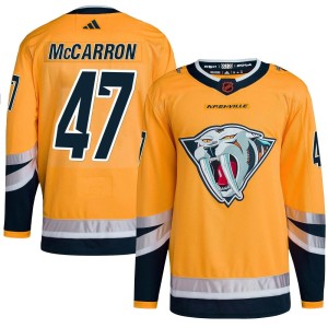 Nashville Predators Michael McCarron Official Yellow Adidas Authentic Adult Reverse Retro 2.0 NHL Hockey Jersey