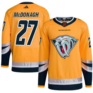 Nashville Predators Ryan McDonagh Official Yellow Adidas Authentic Adult Reverse Retro 2.0 NHL Hockey Jersey