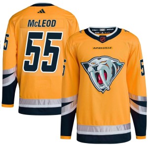 Nashville Predators Cody Mcleod Official Yellow Adidas Authentic Adult Cody McLeod Reverse Retro 2.0 NHL Hockey Jersey