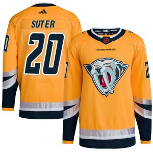 Nashville Predators Ryan Suter Official Yellow Adidas Authentic Adult Reverse Retro 2.0 NHL Hockey Jersey