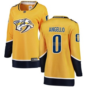 Nashville Predators Anthony Angello Official Yellow Fanatics Branded Breakaway Women's Home NHL Hockey Jersey