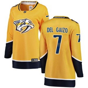 Nashville Predators Marc Del Gaizo Official Yellow Fanatics Branded Breakaway Women's Home NHL Hockey Jersey