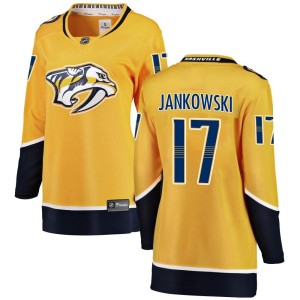 Nashville Predators Mark Jankowski Official Yellow Fanatics Branded Breakaway Women's Home NHL Hockey Jersey