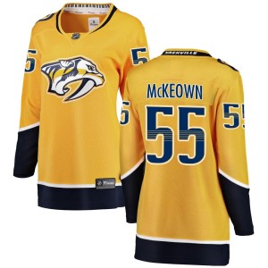 Nashville Predators Roland McKeown Official Yellow Fanatics Branded Breakaway Women's Home NHL Hockey Jersey