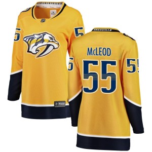 Nashville Predators Cody Mcleod Official Yellow Fanatics Branded Breakaway Women's Cody McLeod Home NHL Hockey Jersey