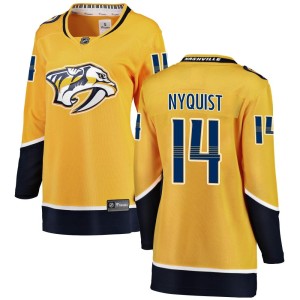 Nashville Predators Gustav Nyquist Official Yellow Fanatics Branded Breakaway Women's Home NHL Hockey Jersey