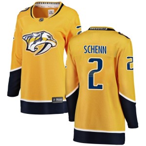 Nashville Predators Luke Schenn Official Yellow Fanatics Branded Breakaway Women's Home NHL Hockey Jersey