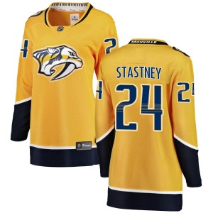 Nashville Predators Spencer Stastney Official Yellow Fanatics Branded Breakaway Women's Home NHL Hockey Jersey