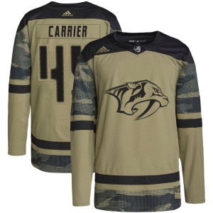 Nashville Predators Alexandre Carrier Official Camo Adidas Authentic Adult Military Appreciation Practice NHL Hockey Jersey