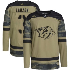Nashville Predators Jeremy Lauzon Official Camo Adidas Authentic Adult Military Appreciation Practice NHL Hockey Jersey