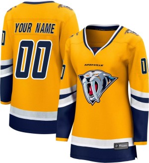 Nashville Predators Custom Official Yellow Fanatics Branded Breakaway Women's Custom Special Edition 2.0 NHL Hockey Jersey