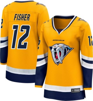 Nashville Predators Mike Fisher Official Yellow Fanatics Branded Breakaway Women's Special Edition 2.0 NHL Hockey Jersey