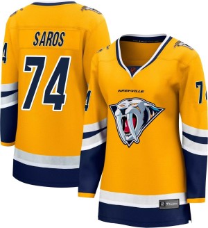 Nashville Predators Juuse Saros Official Yellow Fanatics Branded Breakaway Women's Special Edition 2.0 NHL Hockey Jersey