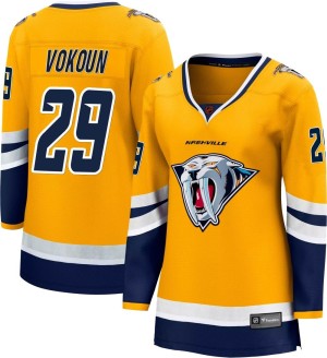 Nashville Predators Tomas Vokoun Official Yellow Fanatics Branded Breakaway Women's Special Edition 2.0 NHL Hockey Jersey