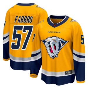 Nashville Predators Dante Fabbro Official Yellow Fanatics Branded Breakaway Youth Special Edition 2.0 NHL Hockey Jersey