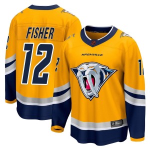 Nashville Predators Mike Fisher Official Yellow Fanatics Branded Breakaway Youth Special Edition 2.0 NHL Hockey Jersey