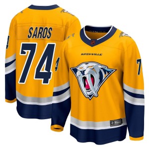 Nashville Predators Juuse Saros Official Yellow Fanatics Branded Breakaway Youth Special Edition 2.0 NHL Hockey Jersey