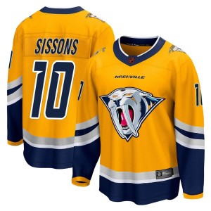 Nashville Predators Colton Sissons Official Yellow Fanatics Branded Breakaway Youth Special Edition 2.0 NHL Hockey Jersey