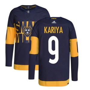 Nashville Predators Paul Kariya Official Navy Adidas Authentic Adult 2022 Stadium Series Primegreen NHL Hockey Jersey